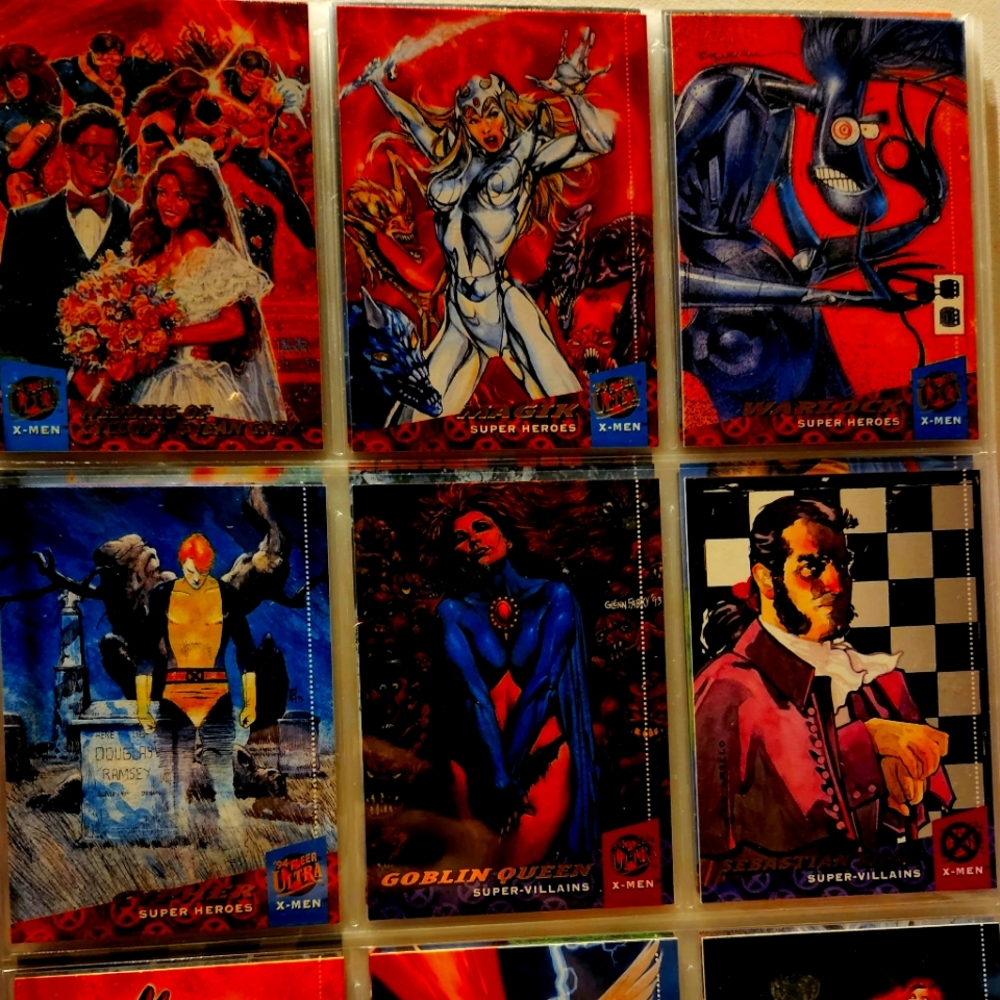 1994 rare Marvel 94 fleer ultra x-men trading cards. Lot of 9